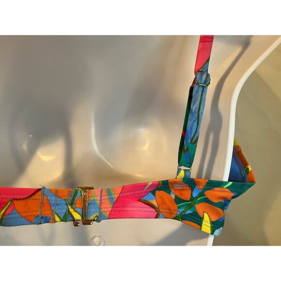 Kona Sol Bikini Swim Top - Tropical/Multi - NWOT - Size L - Picture 5 of 7